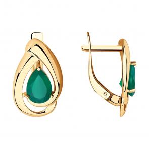 Золотые серьги SOKOLOV с агатом 724774 фото