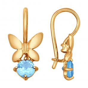 Золотые серьги SOKOLOV с топазом 724831 фото