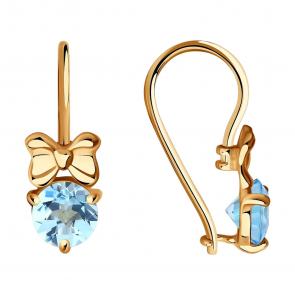 Золотые серьги SOKOLOV с топазом 724999 фото