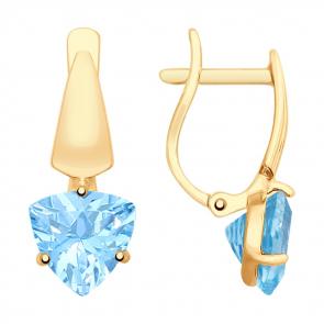 Золотые серьги SOKOLOV с топазом 725456 фото