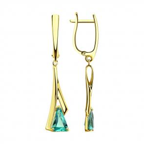 Серьги из лимонного золота SOKOLOV с кварцем 725618-2 фото