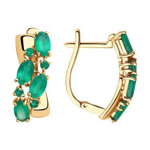 Золотые серьги SOKOLOV с агатом 725742 фото