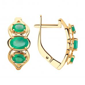 Золотые серьги SOKOLOV с агатом 725791 фото