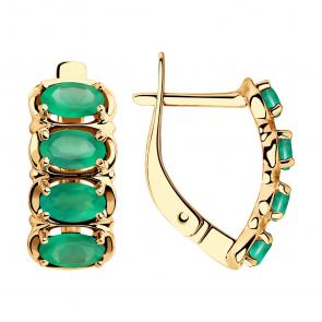 Золотые серьги SOKOLOV с агатом 725796 фото