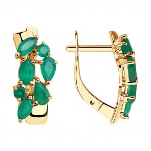 Золотые серьги SOKOLOV с агатом 725808 фото