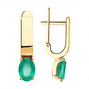 Золотые серьги SOKOLOV с агатом 725832 фото