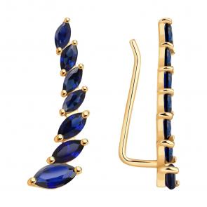 Золотые серьги SOKOLOV с сапфировым корундом 726906 фото