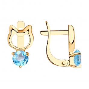 Золотые серьги SOKOLOV с топазом 726948 фото