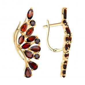 Золотые серьги SOKOLOV с гранатом 727139 фото