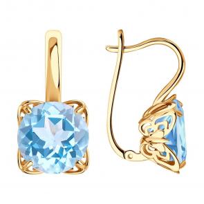 Золотые серьги SOKOLOV с топазом 727217 фото