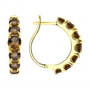 Серьги из лимонного золота SOKOLOV с раухтопазом 727287-2 фото