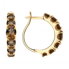 Золотые серьги SOKOLOV с раухтопазом 727287 фото