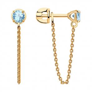 Золотые серьги SOKOLOV с топазом 727320 фото