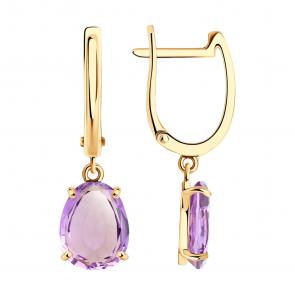 Золотые серьги SOKOLOV с аметистом 727390 фото