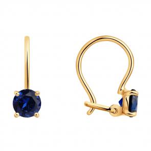 Золотые серьги SOKOLOV с сапфировым корундом 727428 фото