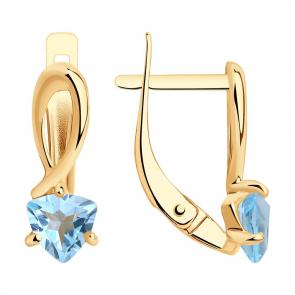 Золотые серьги SOKOLOV с топазом 727465 фото