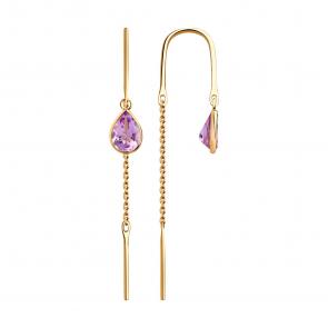 Золотые серьги SOKOLOV с аметистом 727512 фото