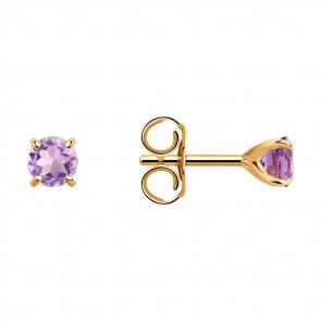 Золотые серьги SOKOLOV с аметистом 727567 фото