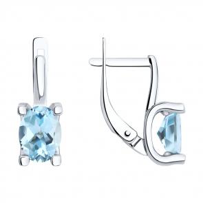 Серьги из белого золота SOKOLOV с топазом 727625-3 фото