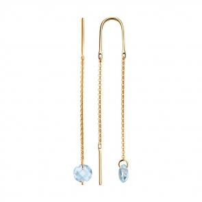 Золотые серьги SOKOLOV с топазом 727696 фото