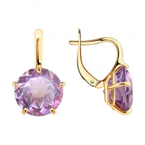 Золотые серьги SOKOLOV с аметистом 727700 фото