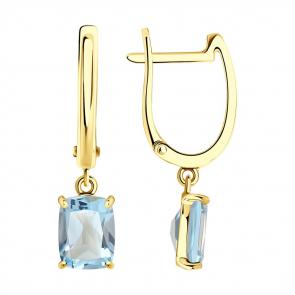 Серьги из лимонного золота SOKOLOV с топазом 727718-2 фото