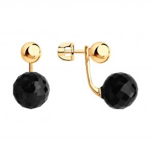 Золотые серьги-трансформеры SOKOLOV с агатом 727744 фото