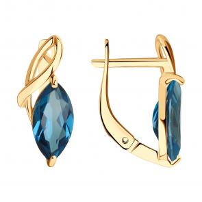 Золотые серьги SOKOLOV с Лондон топазом 727824 фото