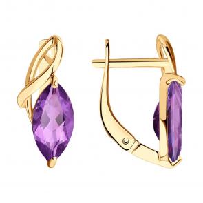 Золотые серьги SOKOLOV с аметистом 727825 фото