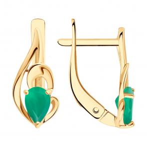 Золотые серьги SOKOLOV с агатом 727837 фото