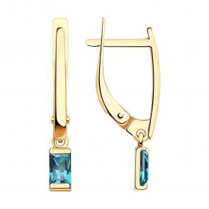 Золотые серьги SOKOLOV с Лондон топазом 727885 фото