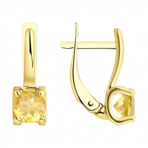 Золотые серьги SOKOLOV с кварцем 727987-2 фото