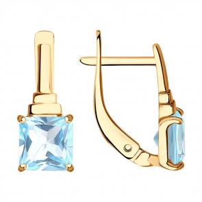 Золотые серьги SOKOLOV с топазом 728004 фото