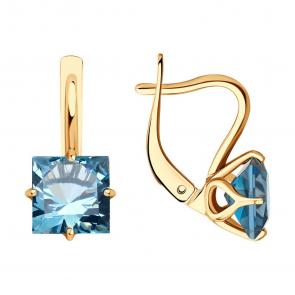 Золотые серьги SOKOLOV с Лондон топазом 728015 фото