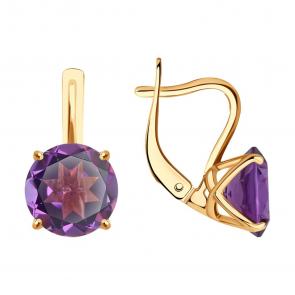 Золотые серьги SOKOLOV с аметистом 728037 фото