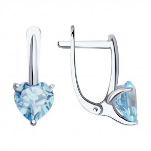 Серьги из белого золота SOKOLOV с топазом 728111-3 фото