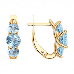 Золотые серьги SOKOLOV с топазом 728170 фото