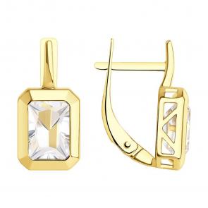 Серьги из лимонного золота SOKOLOV с горным хрусталём 728178-2 фото