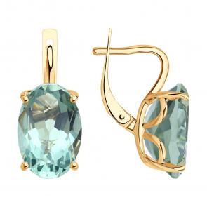 Золотые серьги SOKOLOV с кварцем 728230 фото