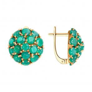 Золотые серьги SOKOLOV с агатом 728292 фото