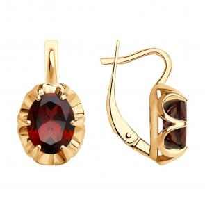 Золотые серьги SOKOLOV с гранатом 728293 фото