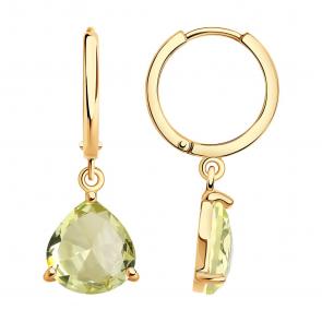 Золотые серьги SOKOLOV с кварцем 728304 фото