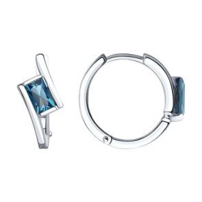 Серьги из белого золота SOKOLOV с Лондон топазом 728443-3 фото