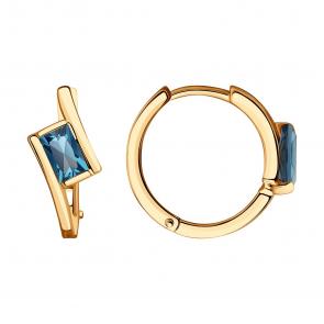 Золотые серьги SOKOLOV с Лондон топазом 728443 фото