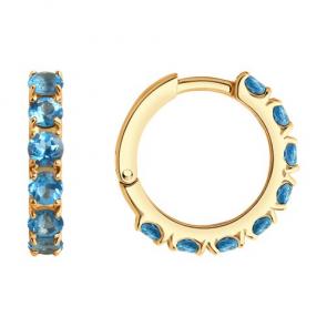 Золотые серьги SOKOLOV с топазом 728552 фото