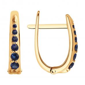 Золотые серьги SOKOLOV с сапфировым корундом 728573 фото