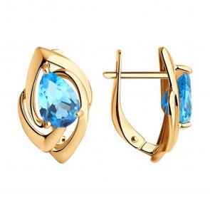 Серьги из лимонного золота SOKOLOV с топазом 728628 фото