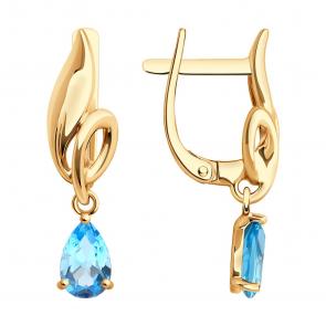 Золотые серьги SOKOLOV с топазом 728711 фото