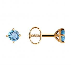 Золотые серьги SOKOLOV с топазом 728730 фото