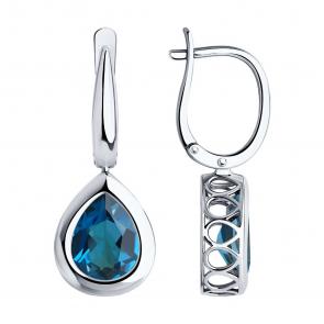 Золотые серьги SOKOLOV с Лондон топазом 728760-3 фото